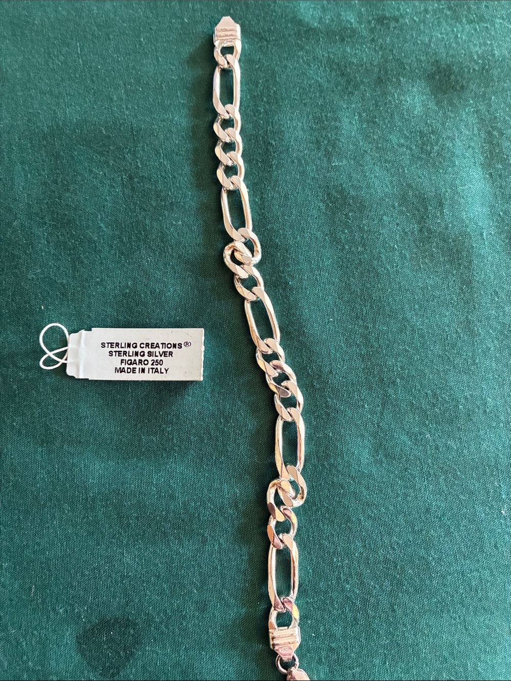Figaro Sterling Silver Bracelet — Silver